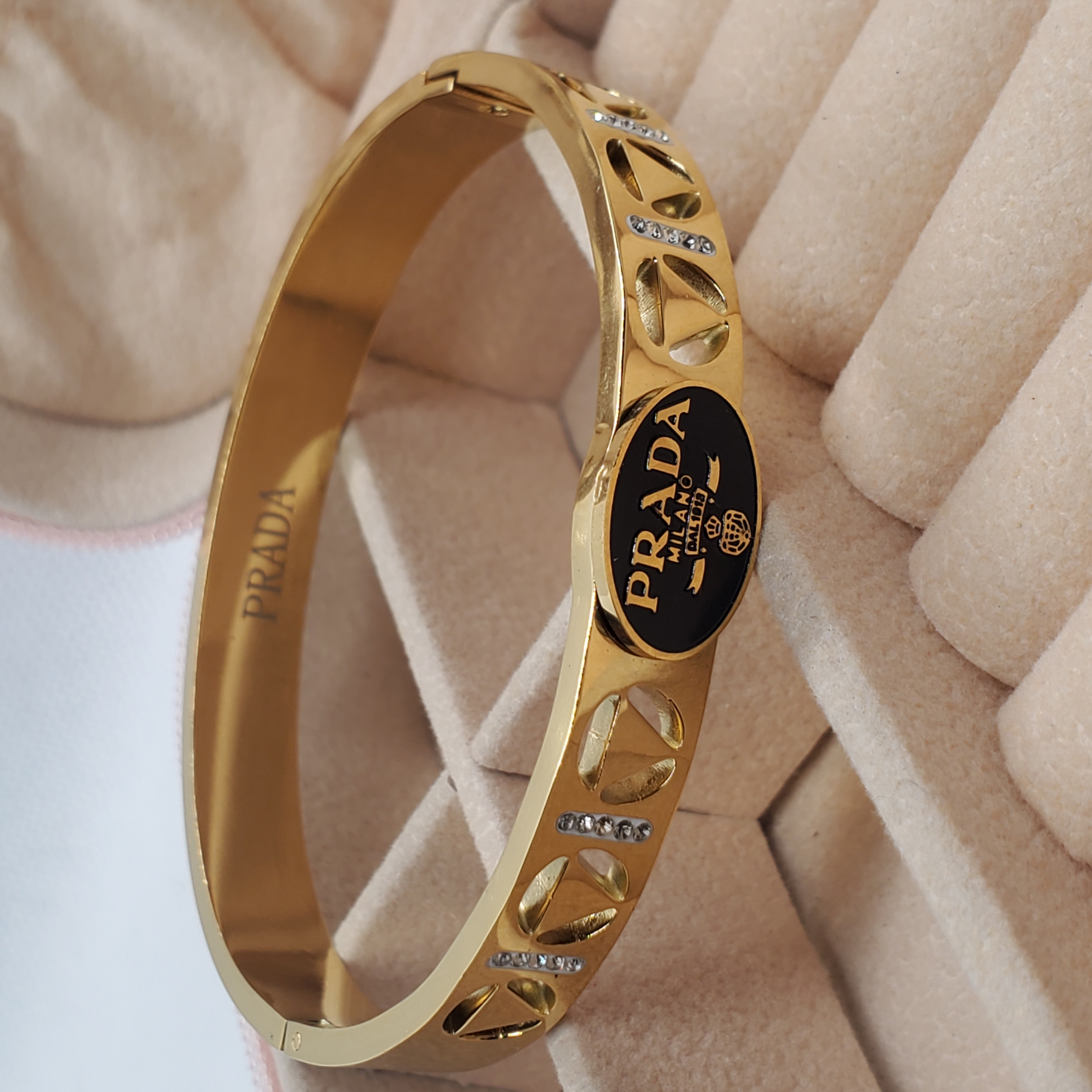 Prada-Inspired Gold Bangle
