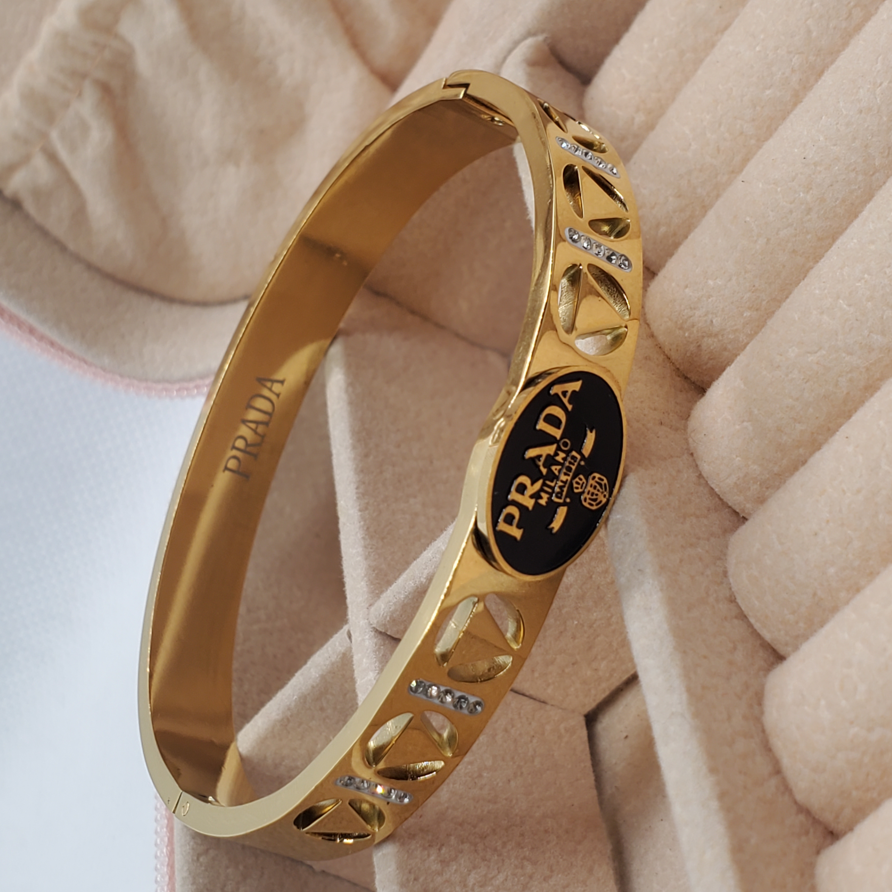 Prada-Inspired Gold Bangle