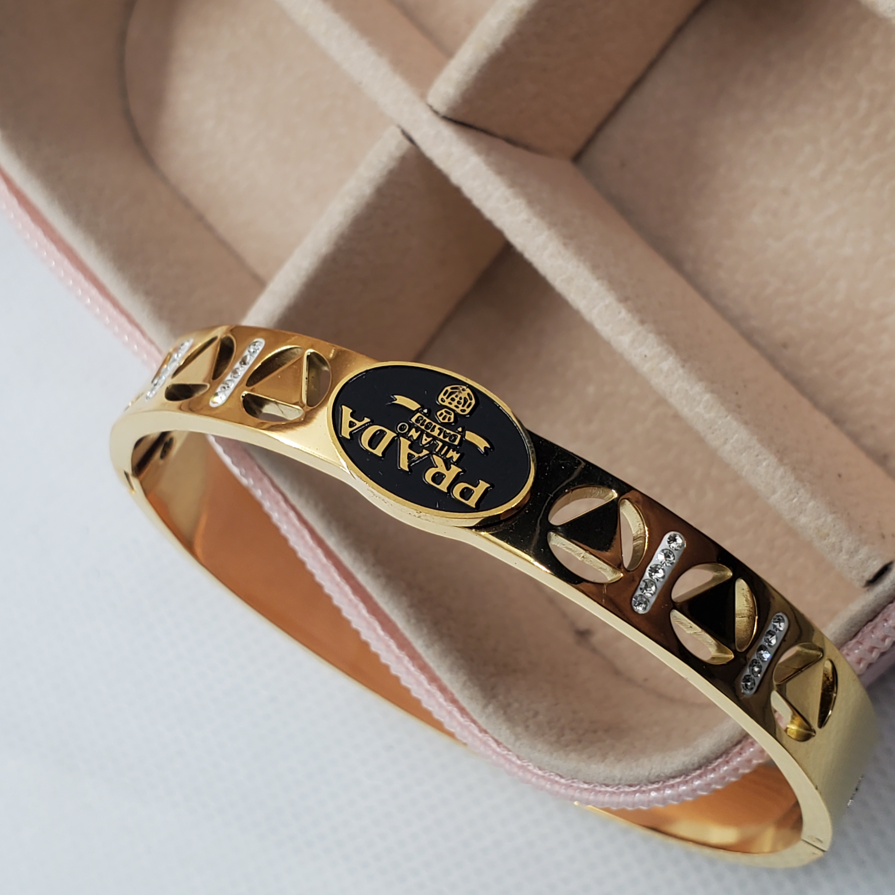Prada-Inspired Gold Bangle