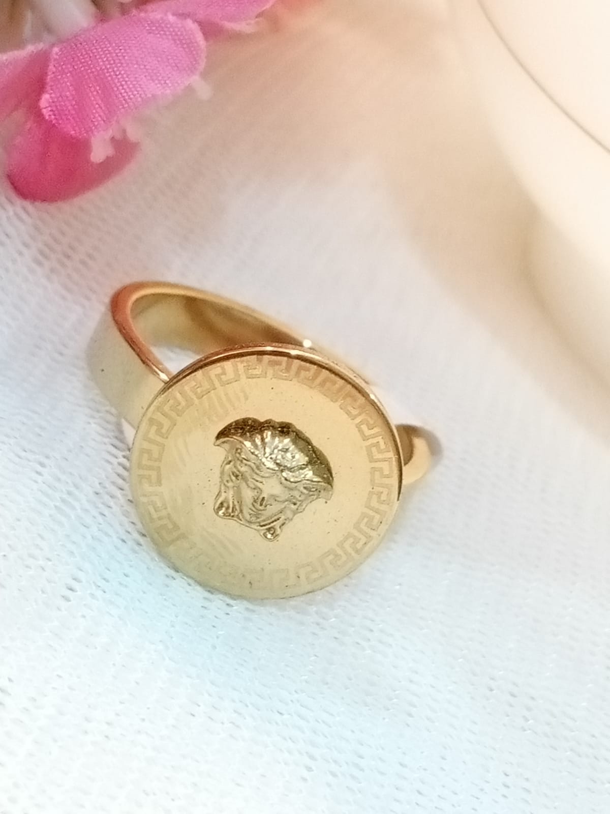 Vintage Greek Coin Signet Ring