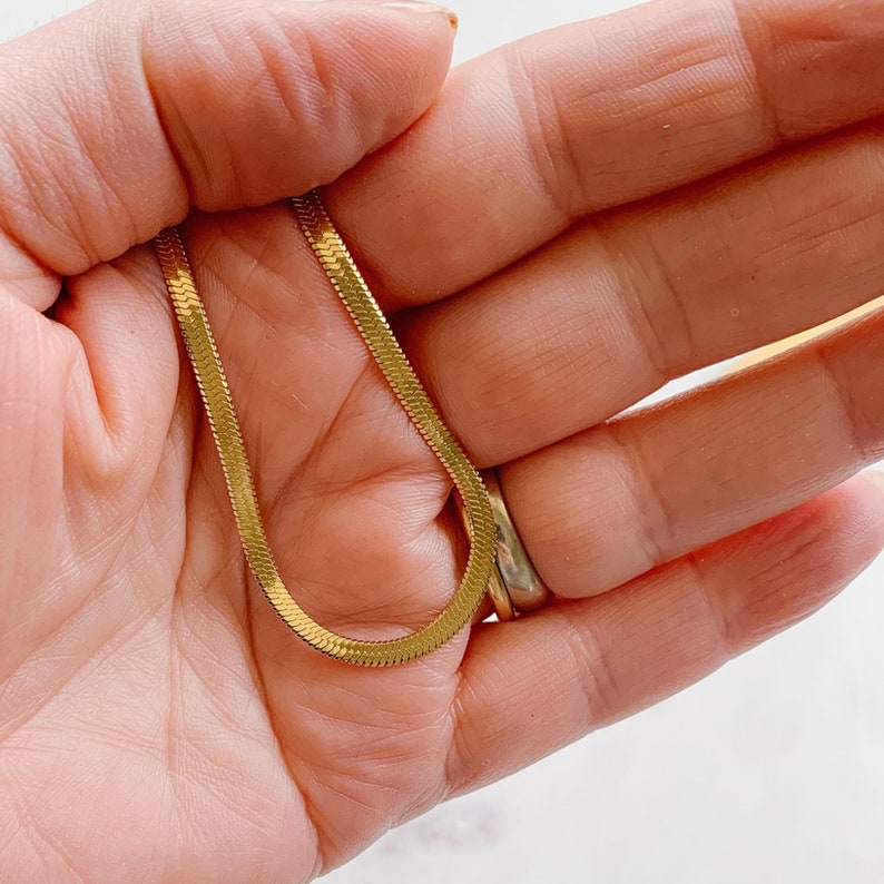 Elegant Gold-Tone Snake Chain Necklace