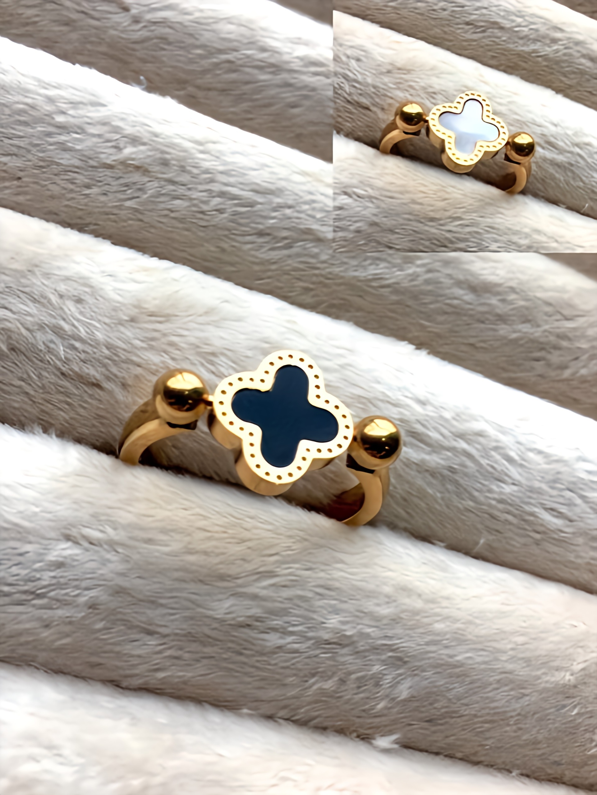 Dual Charm Clover Reversible Ring