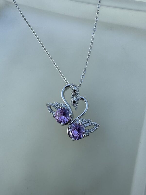 Lavender Bloom Butterfly Pendant Necklace