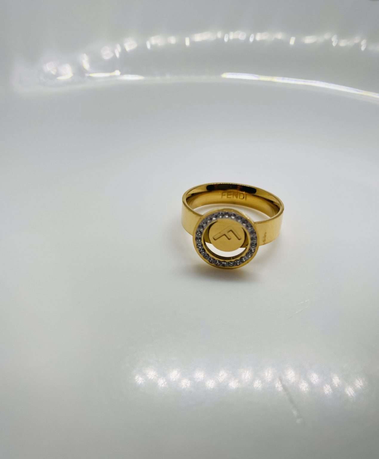 Fendi-Inspired Logo Halo Ring