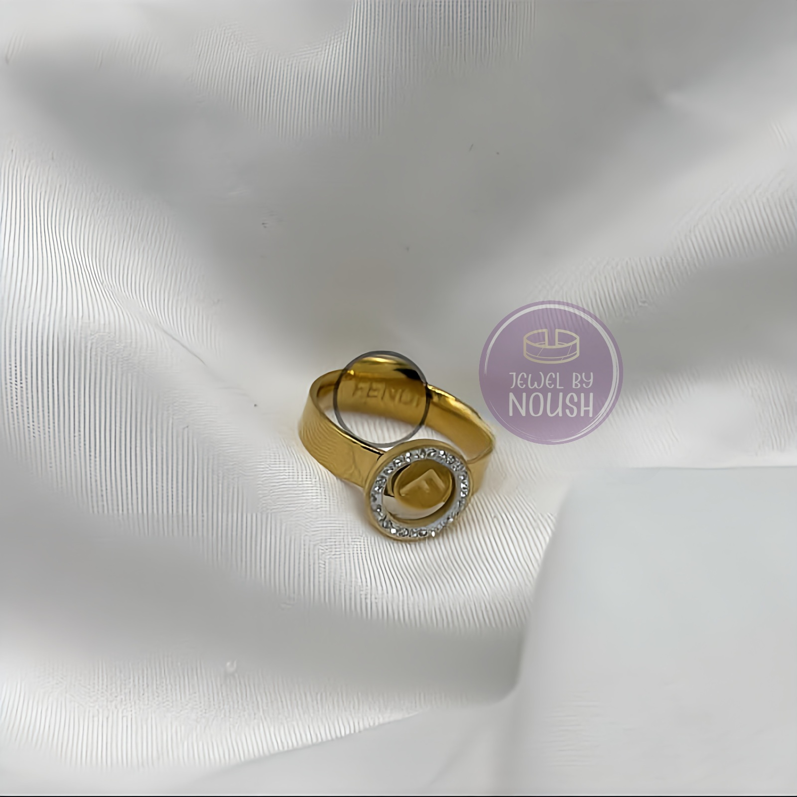 Fendi-Inspired Logo Halo Ring