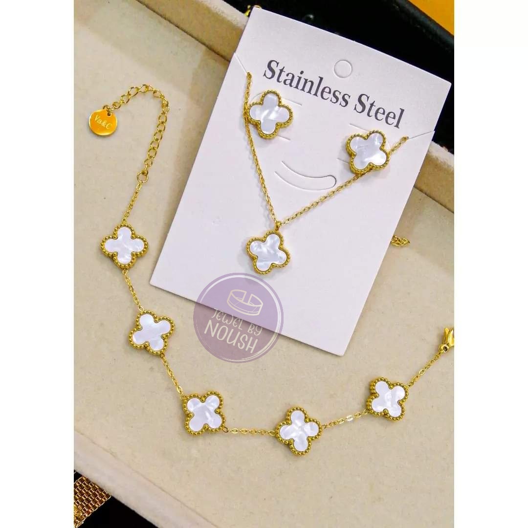 Elegant Clover Charm Jewelry Set