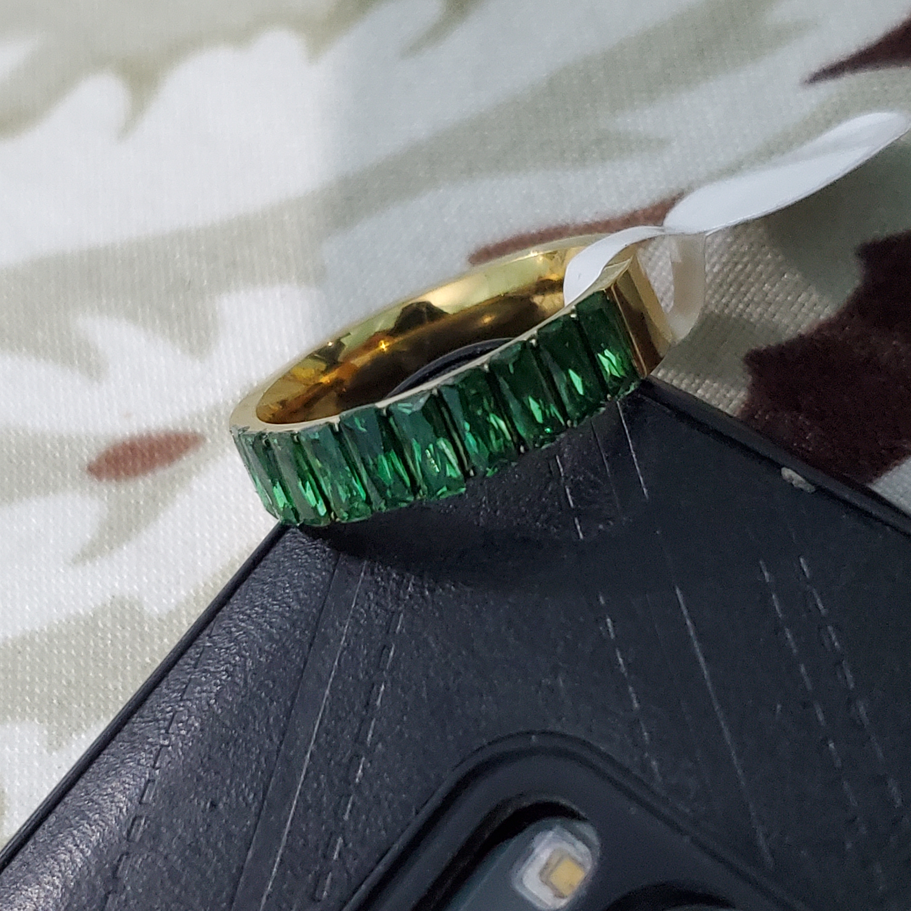  Elegant Gold Channel-Set Square-Cut Ring