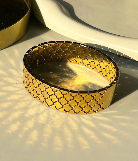 Golden Honeycomb Cuff Bangle