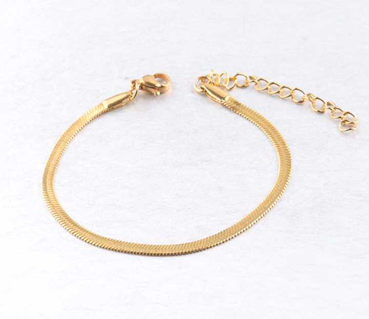  Elegant Gold-Tone Snake Chain Bracelet