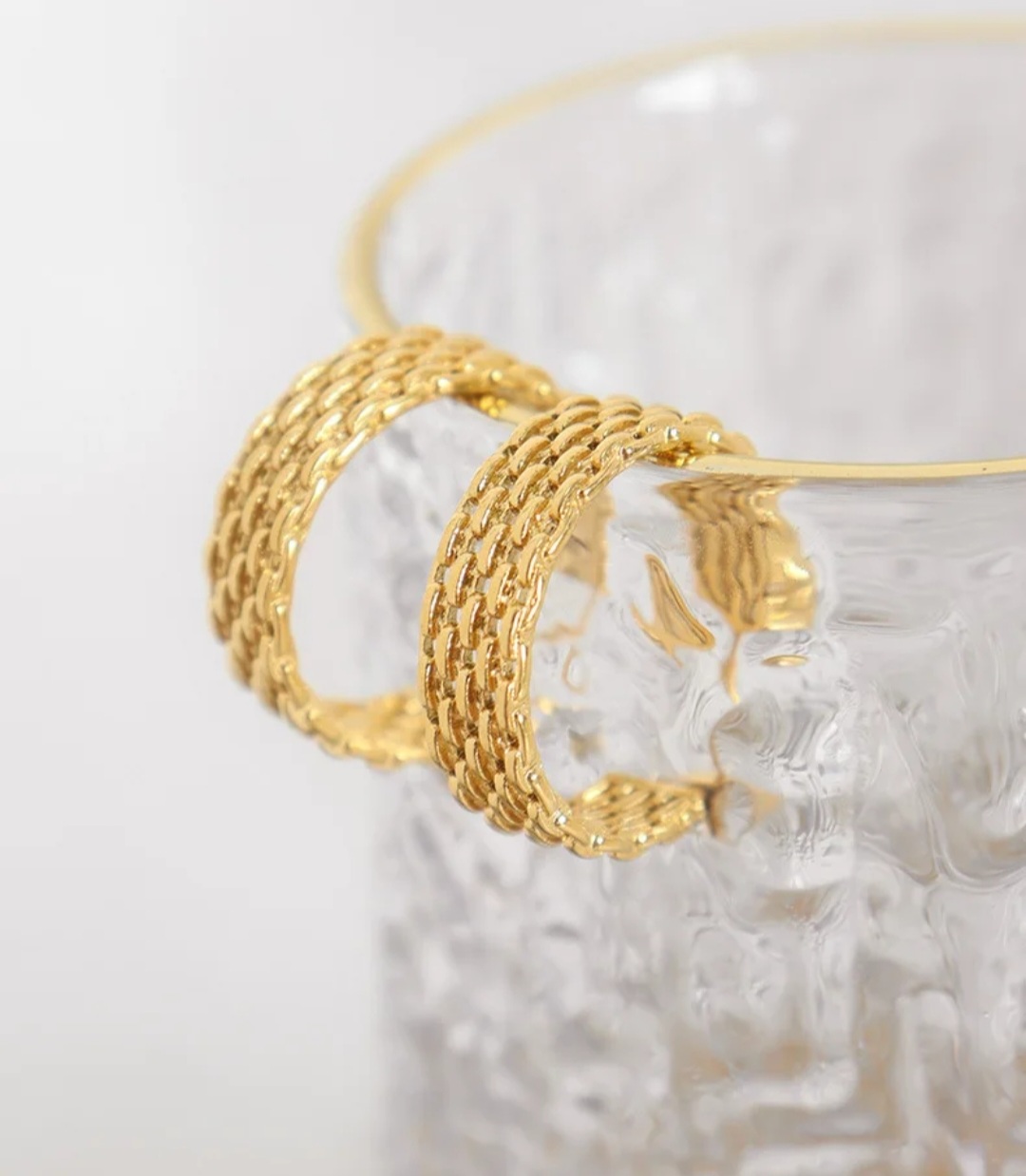 Textured Gold Hoop Earrings