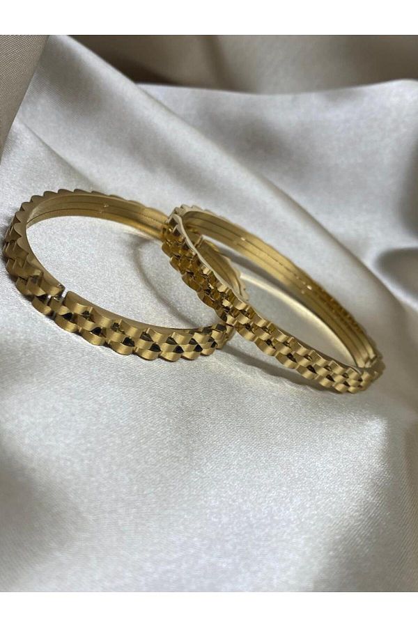 Rolex Inspired Elegant Golden Mesh Bangle