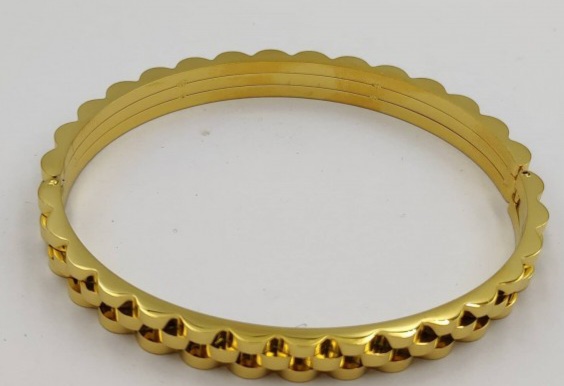 Rolex Inspired Elegant Golden Mesh Bangle