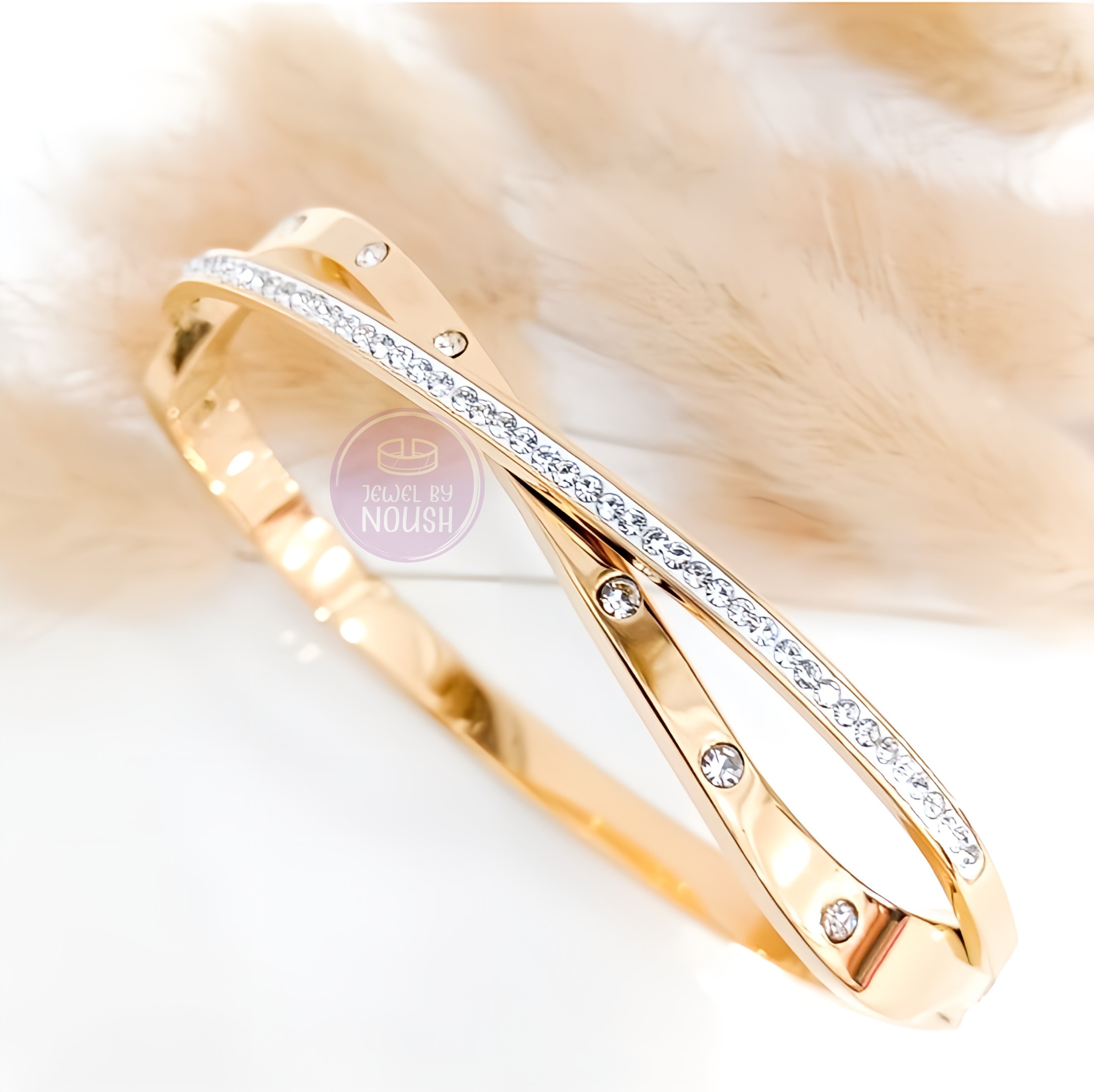 Twisted Elegance Gold Bangle
