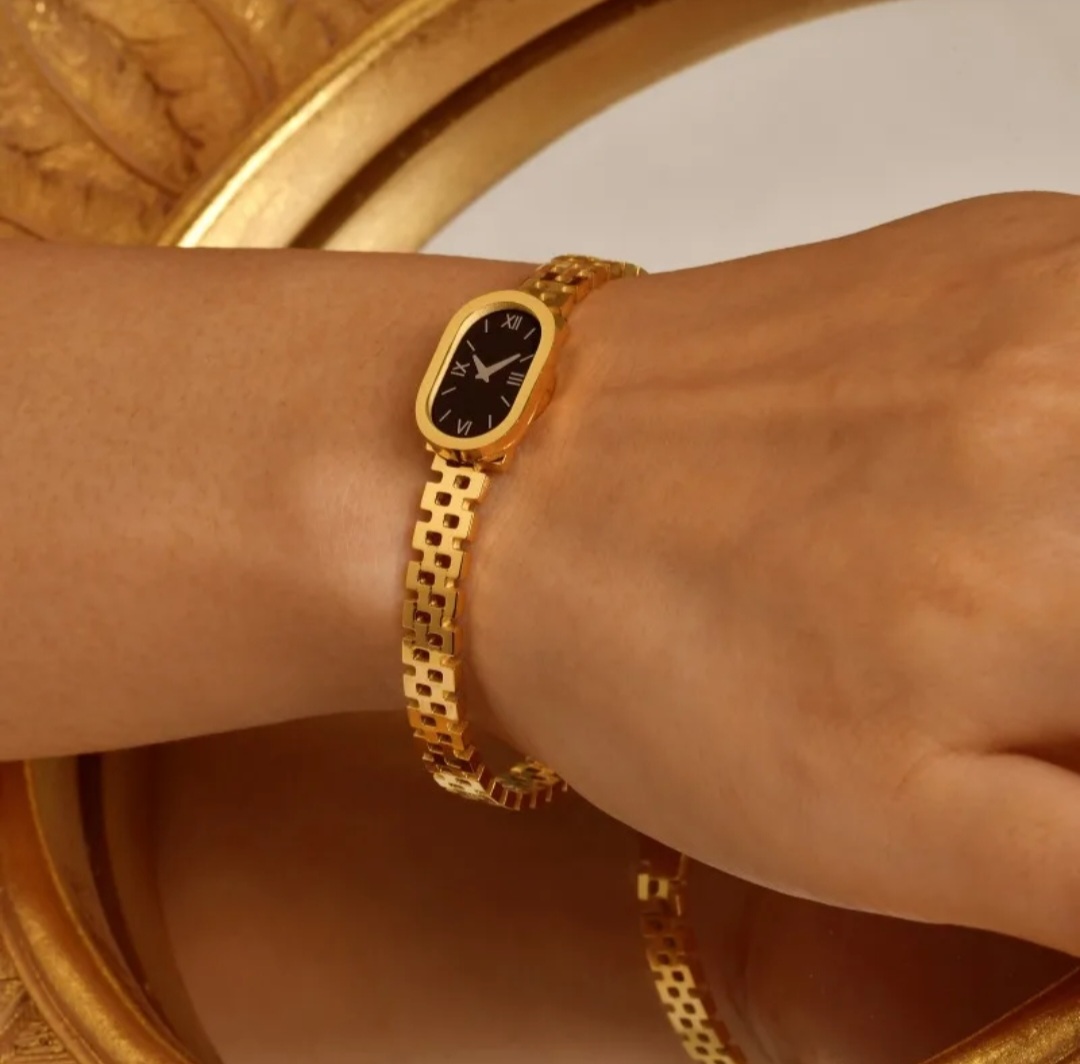 Golden Watch Face Bracelet