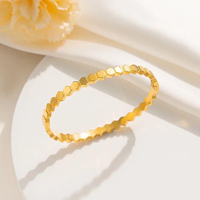 Gold Hexagonal Bracelet