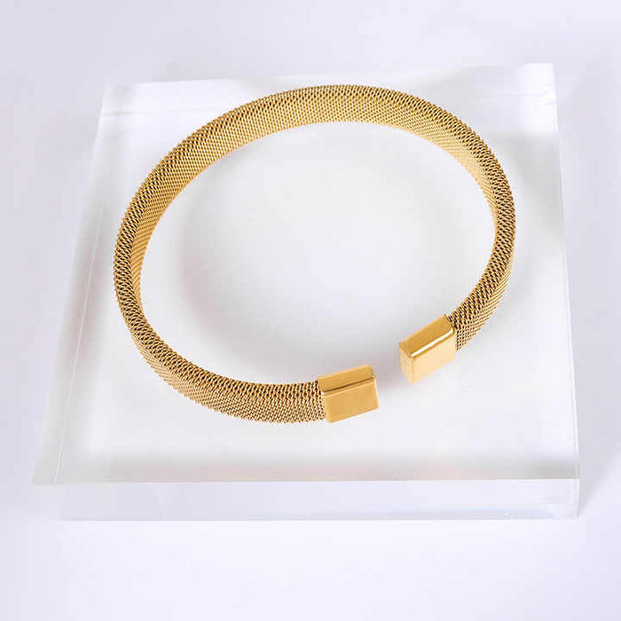 Naaz | Gold Mesh Cuff Bracelet
