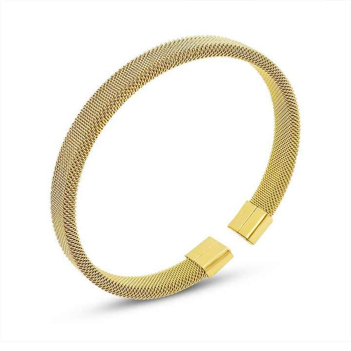 Naaz | Gold Mesh Cuff Bracelet