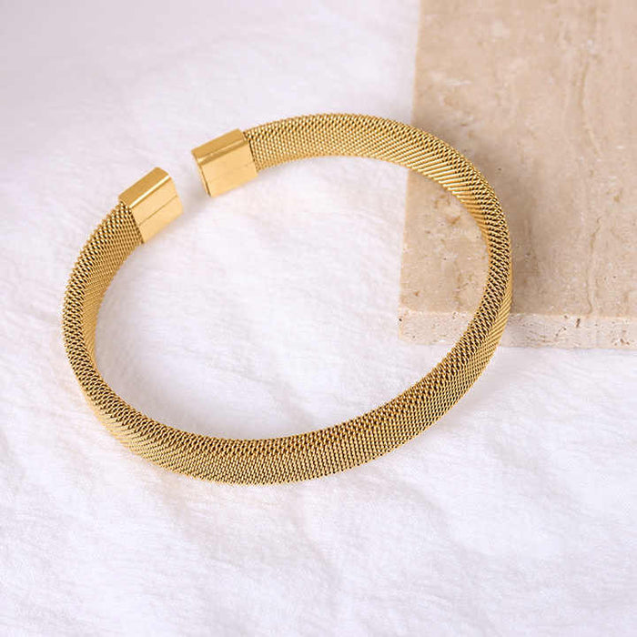 Naaz | Gold Mesh Cuff Bracelet