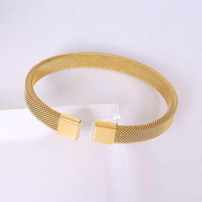 Naaz | Gold Mesh Cuff Bracelet