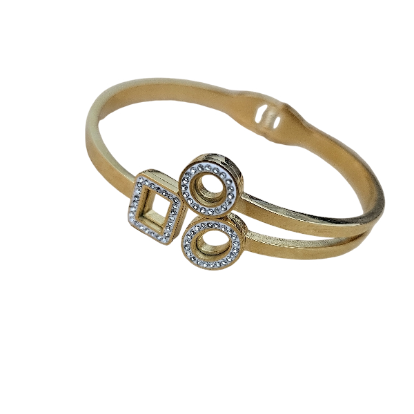 Dazzle Three-Charm Gold Bracelet
