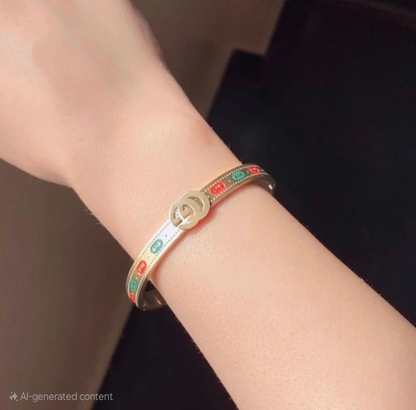 CG Enamel Stripe Bangle Bracelet