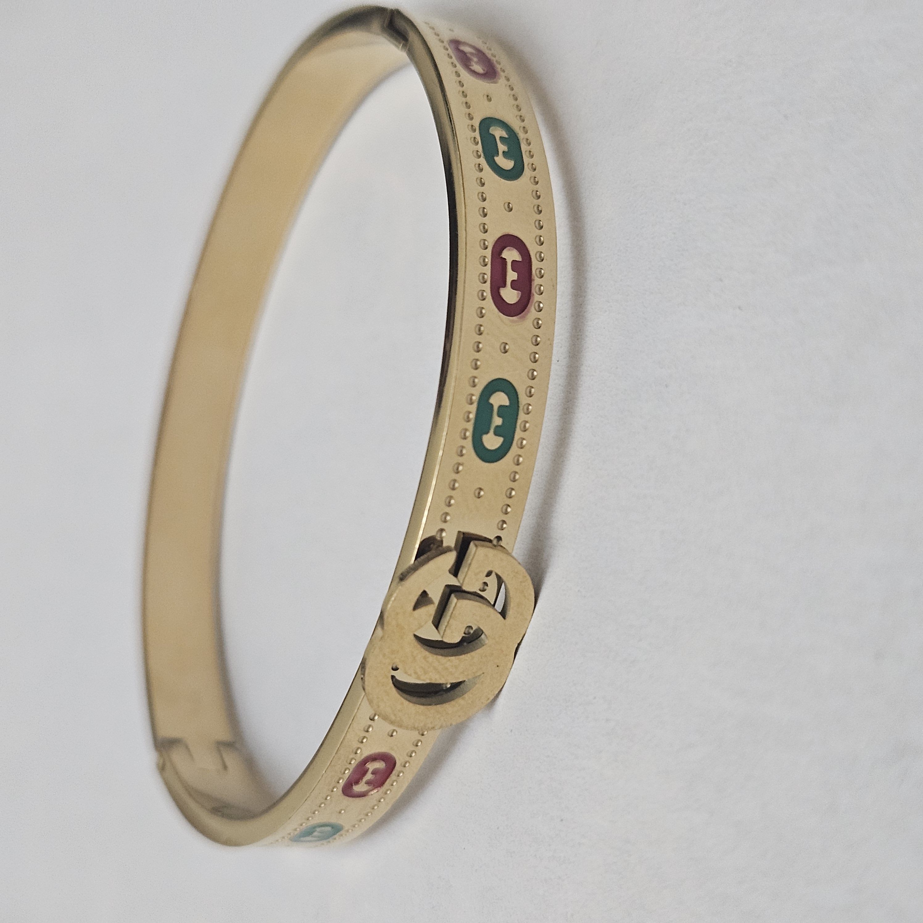 CG Enamel Stripe Bangle Bracelet