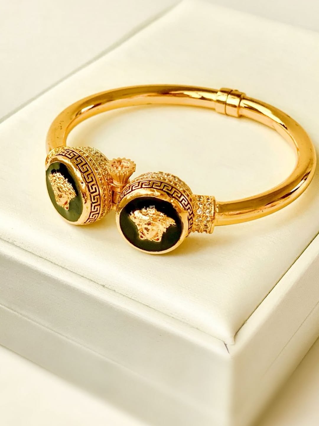Medusa Dual Emblem Cuff Bracelet