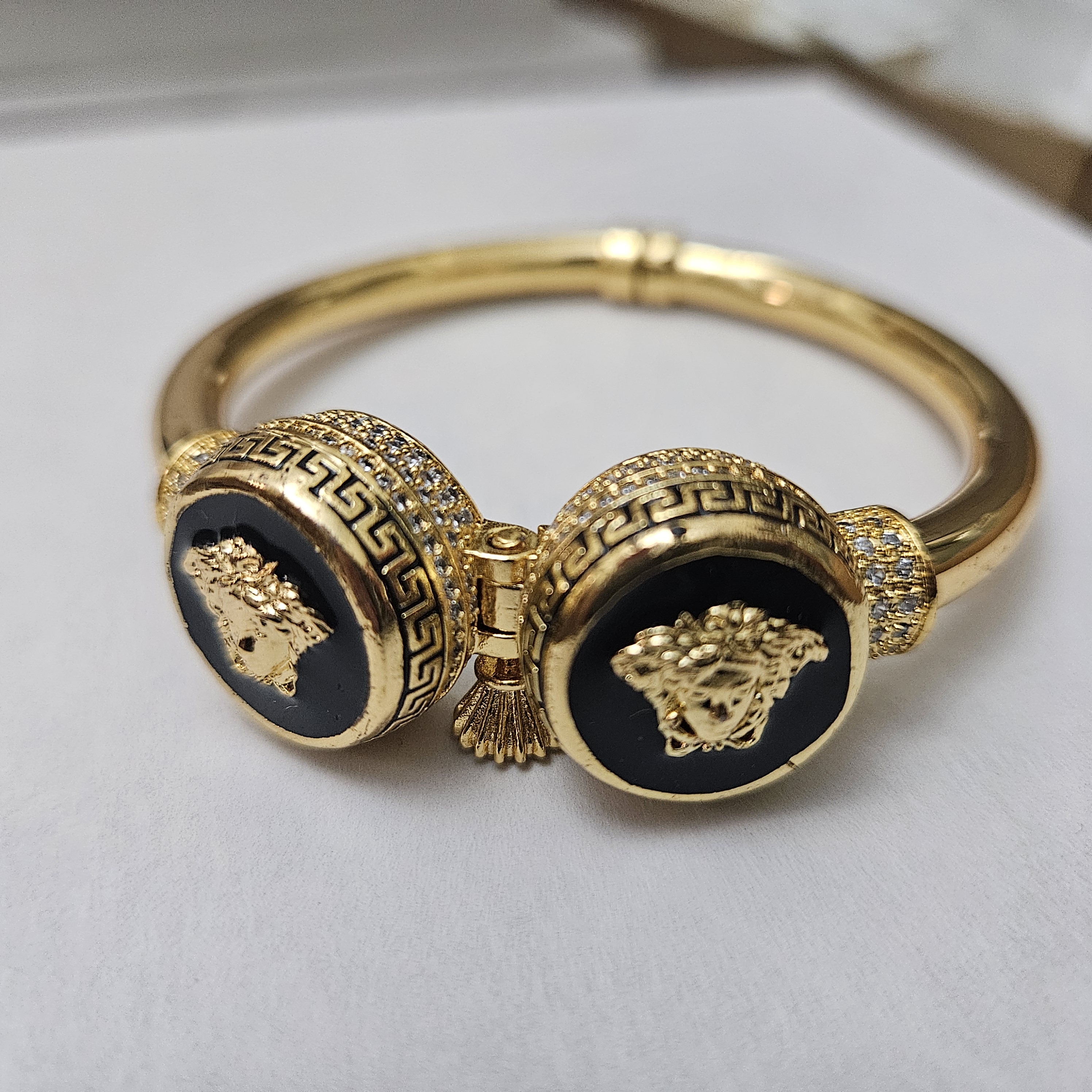 Medusa Dual Emblem Cuff Bracelet