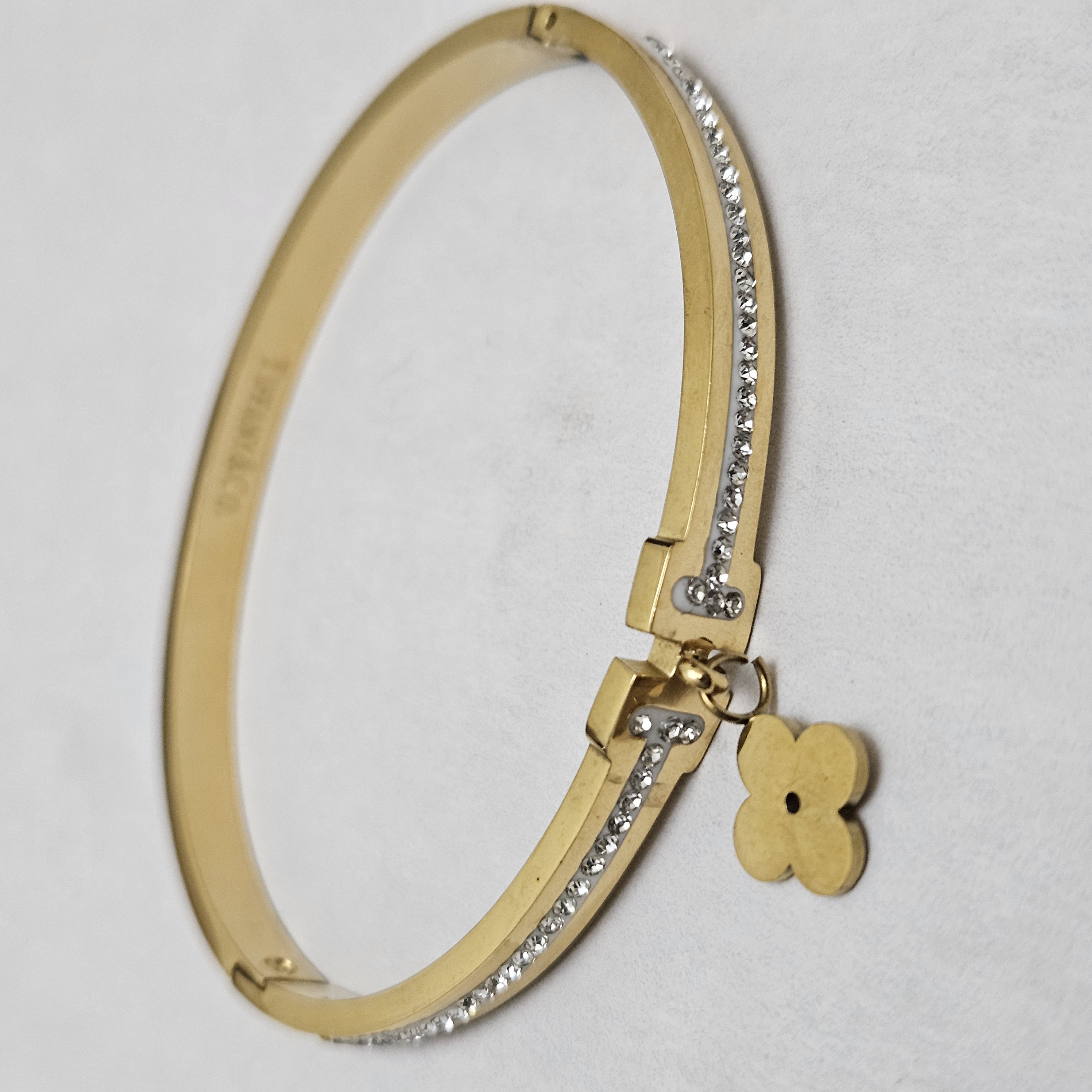 Crystal Bloom Gold-Plated Bangle