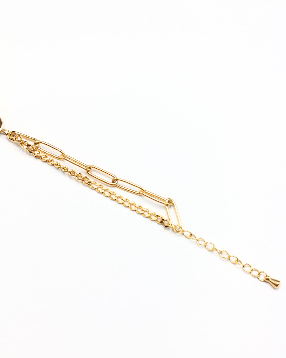 Gold-Tone Chain Link Bracelet with Clover Charm