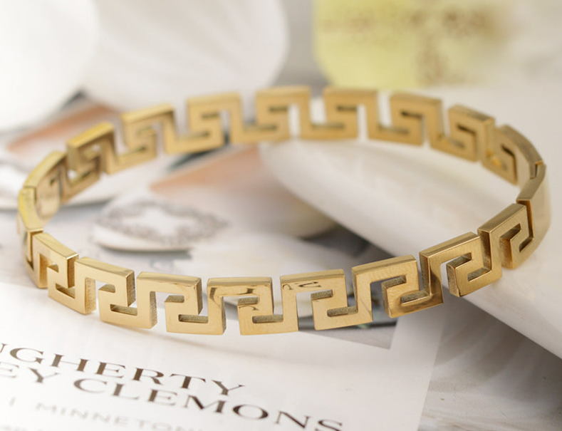 Orion | Greek Key Gold-Plated Cuff