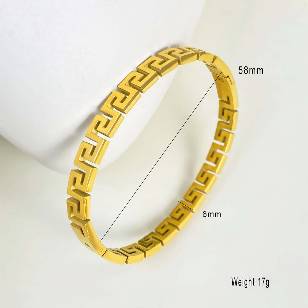 Orion | Greek Key Gold-Plated Cuff