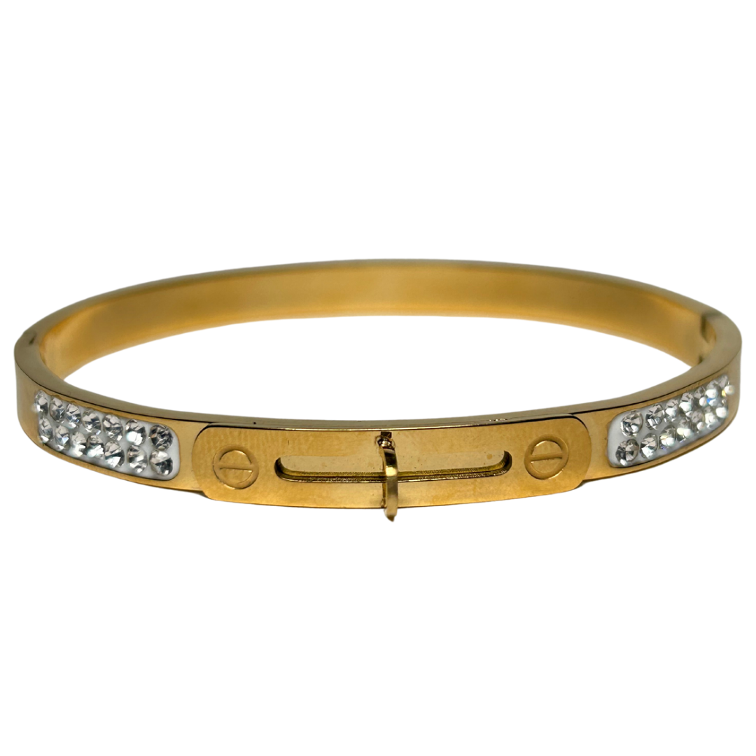 Marwa | Crystal-Edged Sleek Bangle