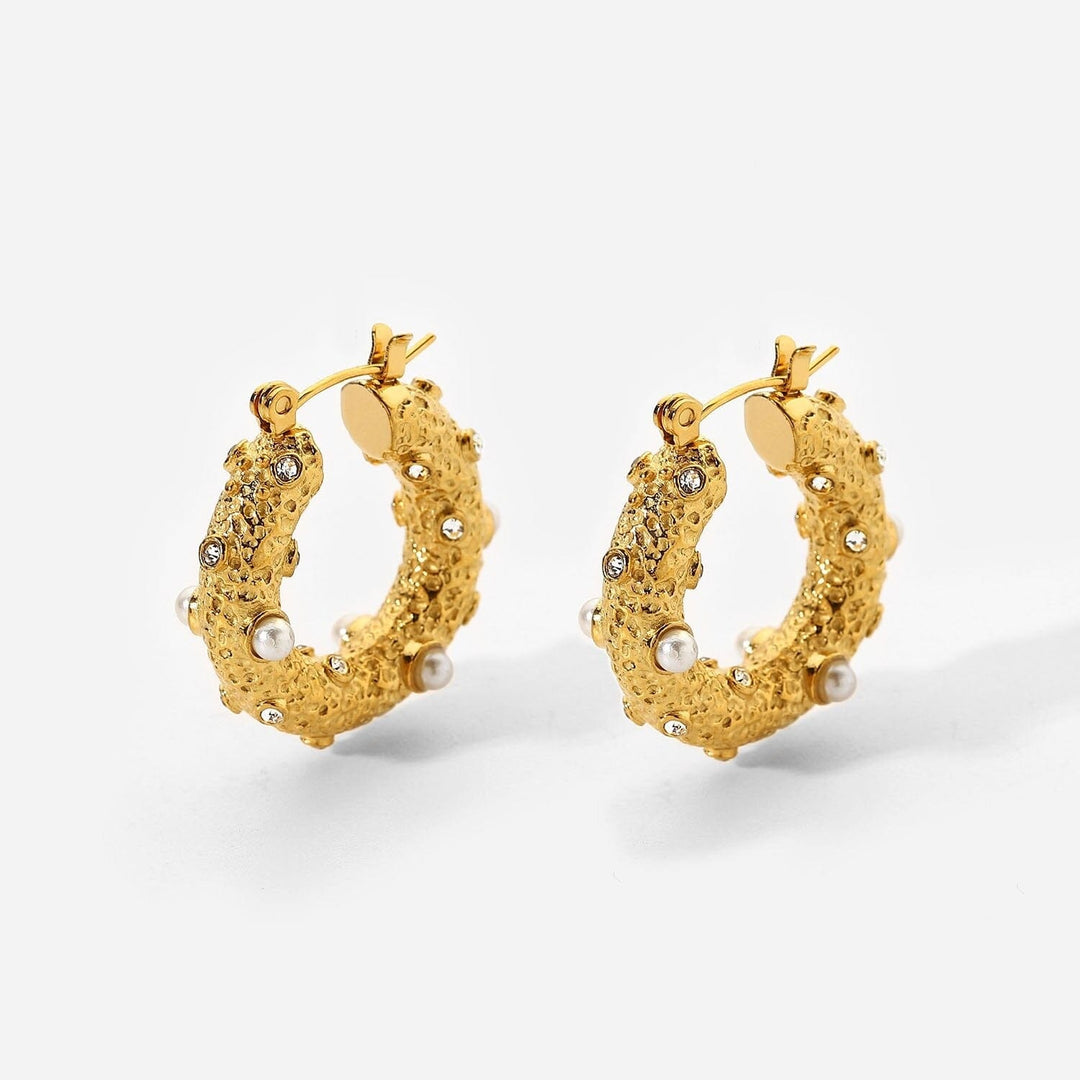Celeste Pearl Hoop Earrings