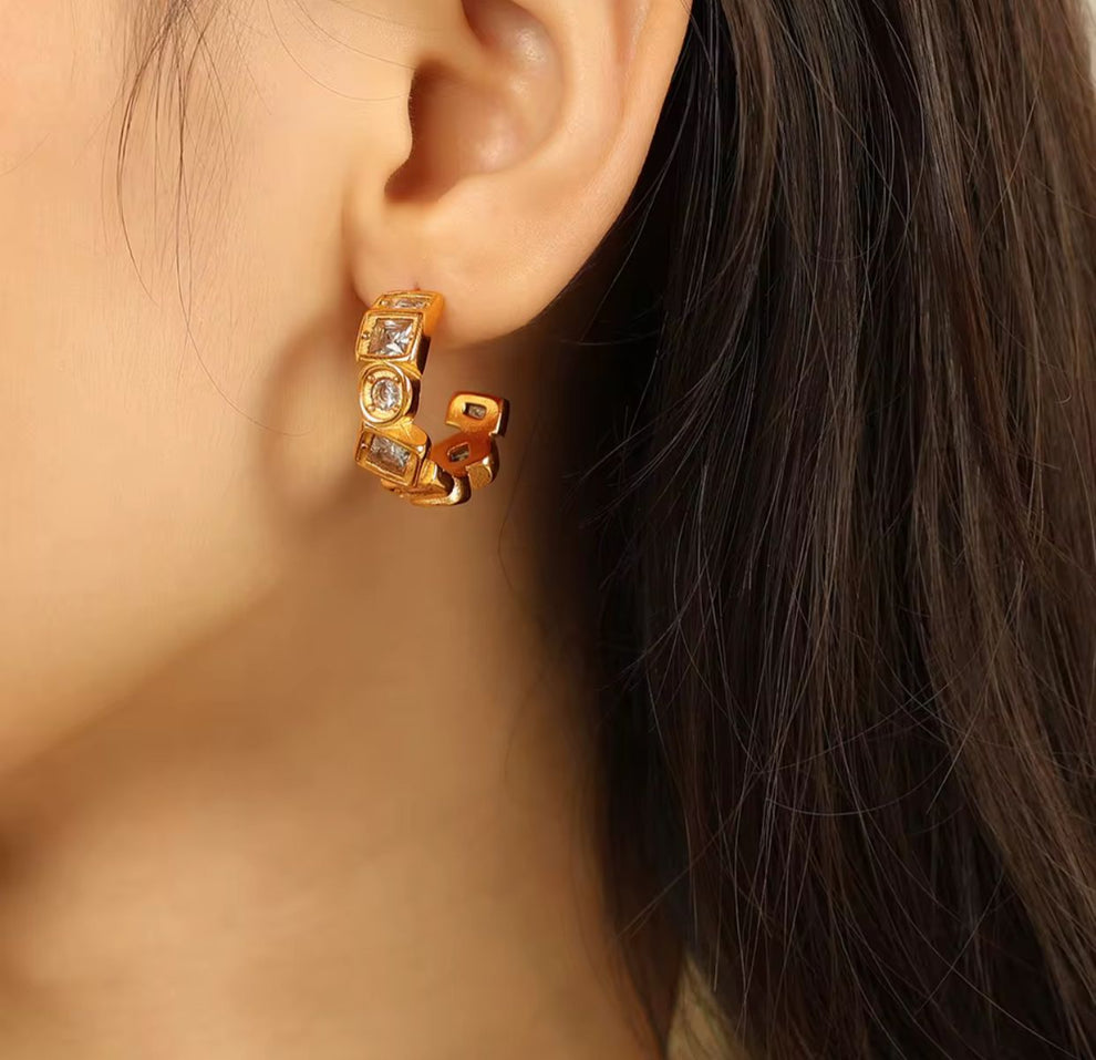 Aurora Luxe Geometric Hoop Earrings