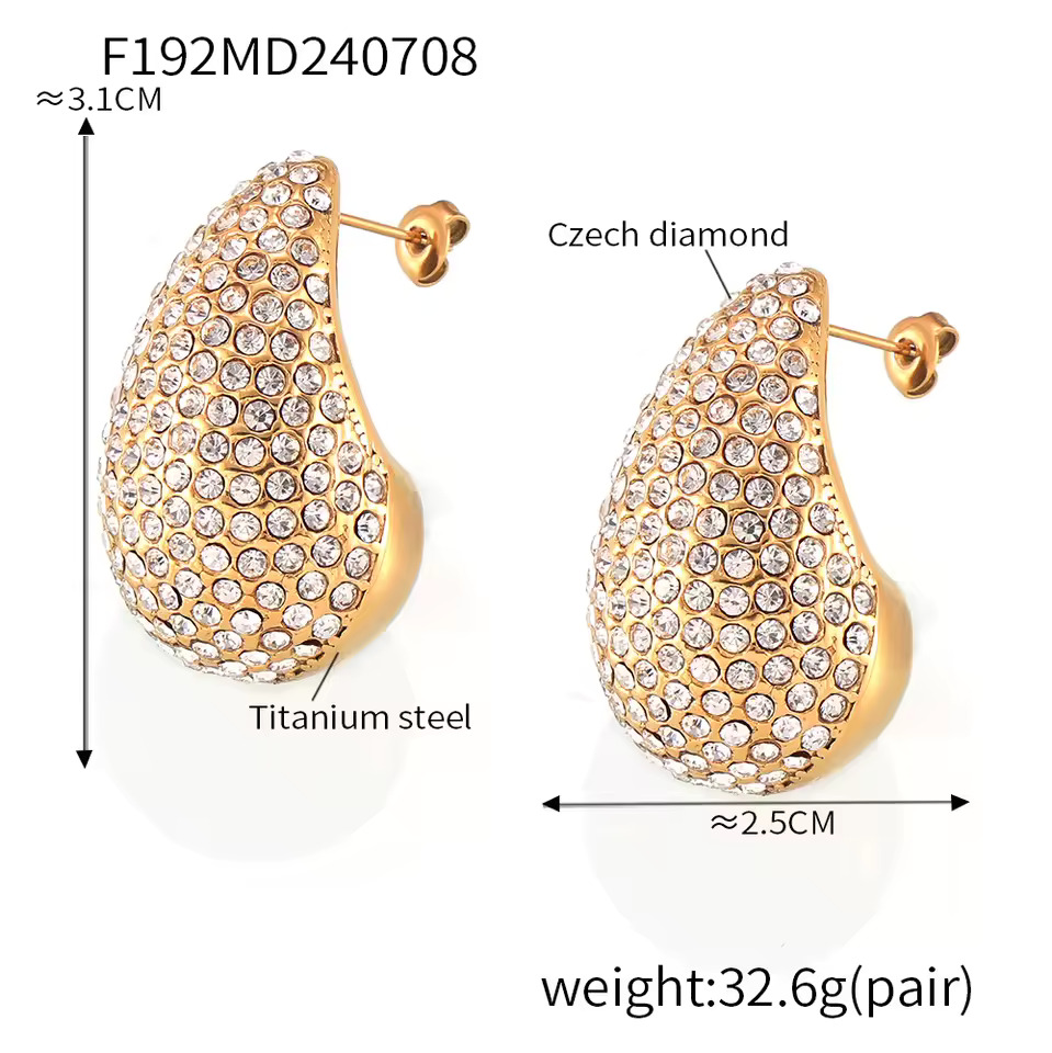 Noor: Pavé Teardrop Earrings