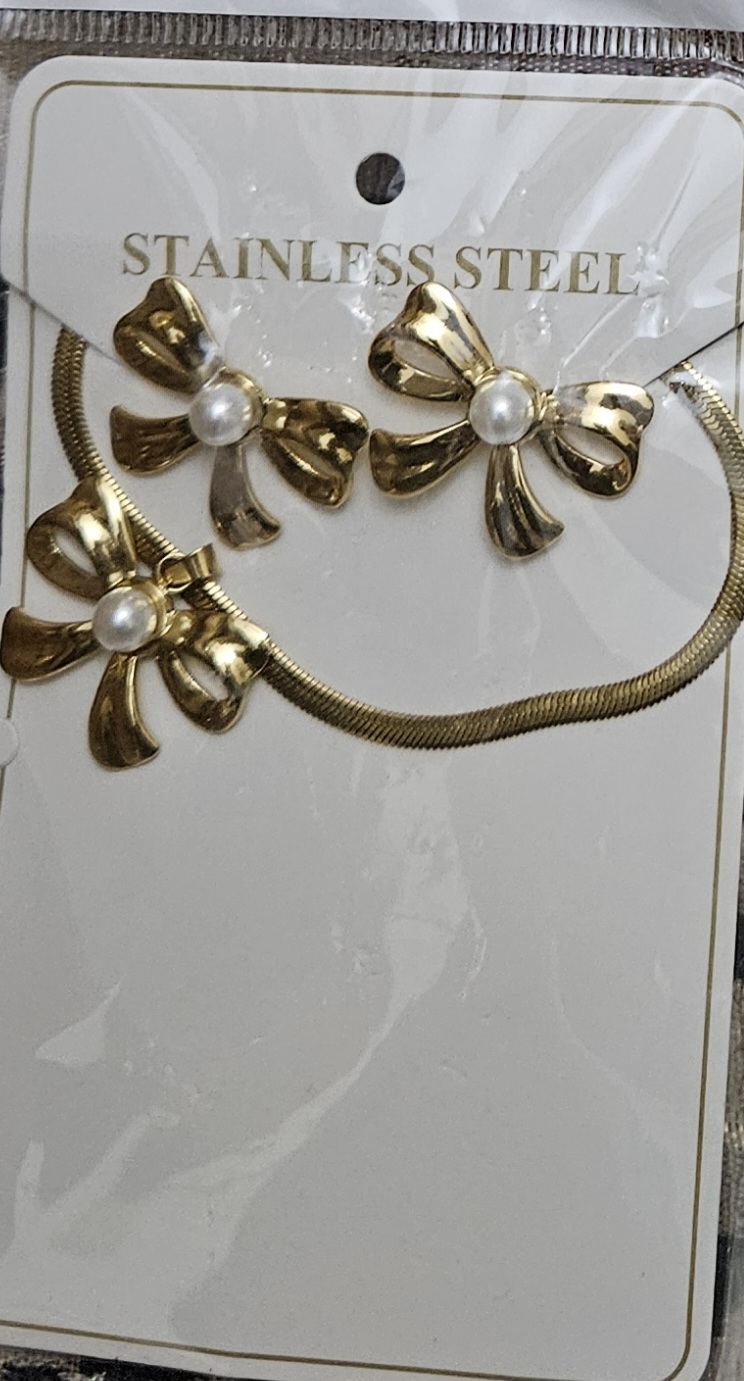 Auréole Bow Set – Stainless Steel Grace