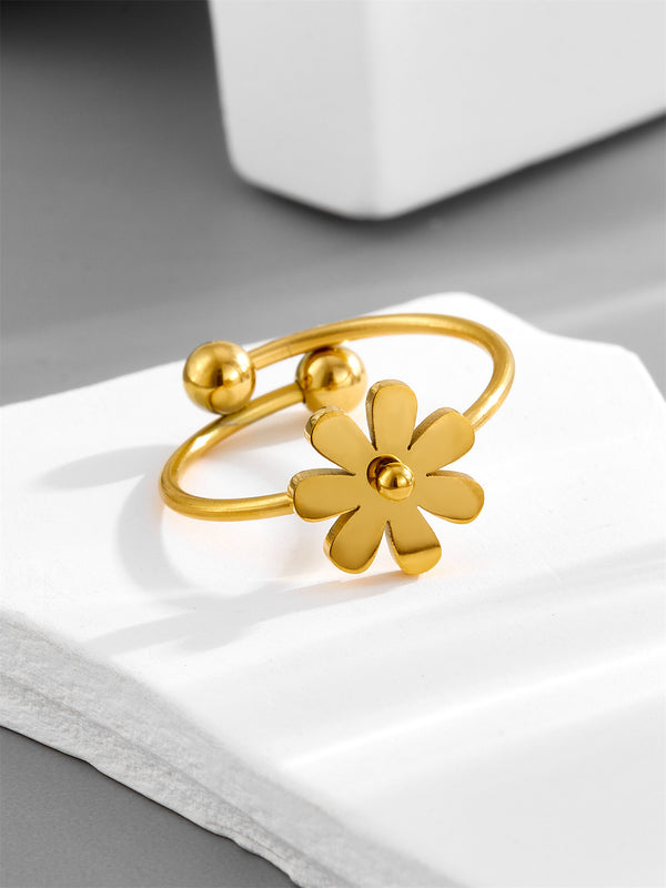 “Fleur” Daisy Ring – Adjustable Gold Finish