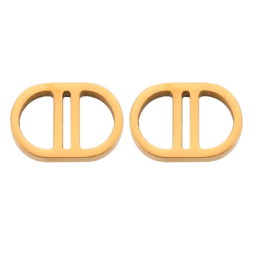 Zeenat Geometry Studs – Gold-Textured Minimal Elegance