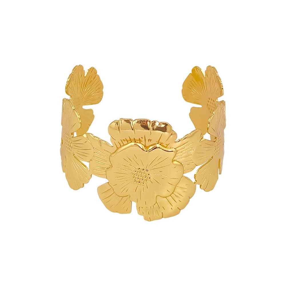  Floralis Radiant – Gold Petal Cuff Bracelet