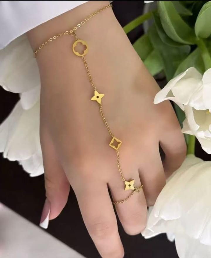 Sitaron Ki Zeenat – Gold Charm Hand Chain