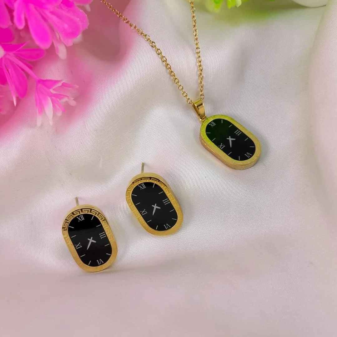  Royal Timepiece Jewelry Set – Earrings, Necklace & Bracelet