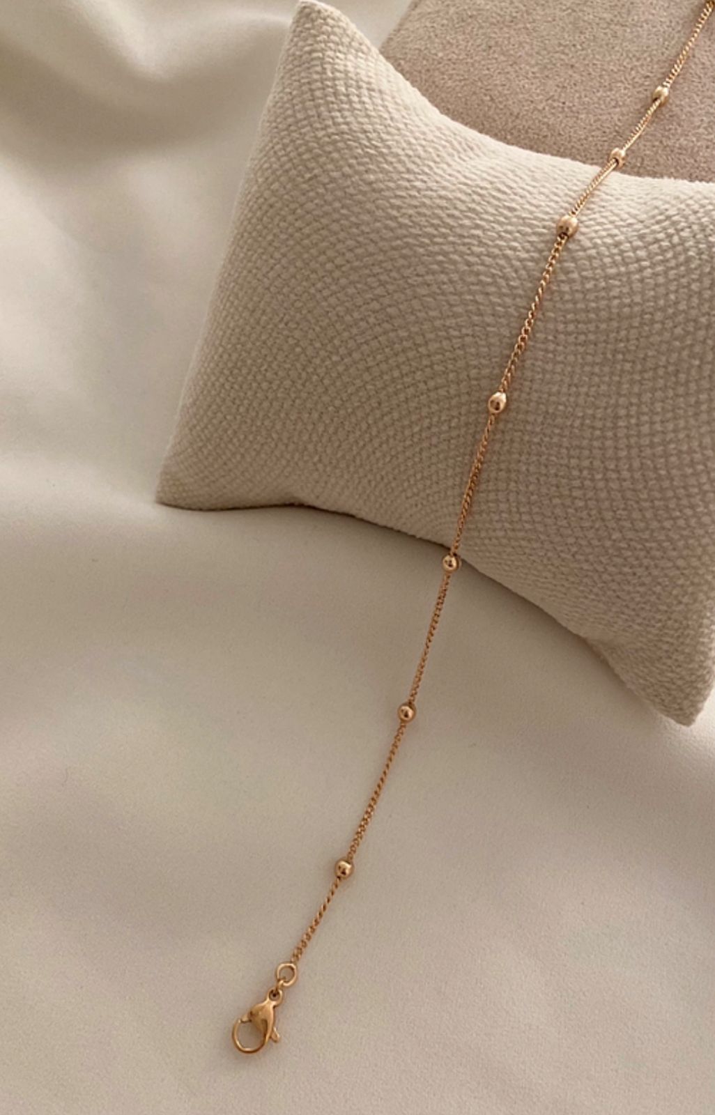 Whisper Chain – Beaded Gold Anklet