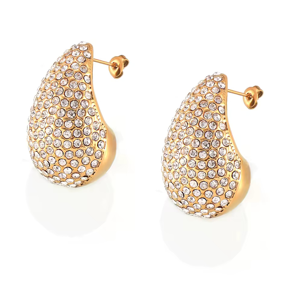Noor: Pavé Teardrop Earrings