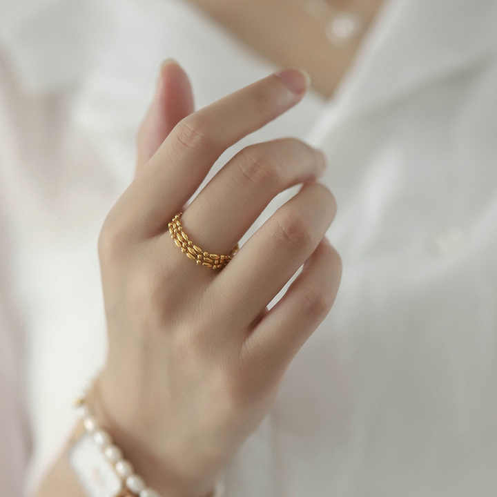 Zeenat Gold Adjustable Ring