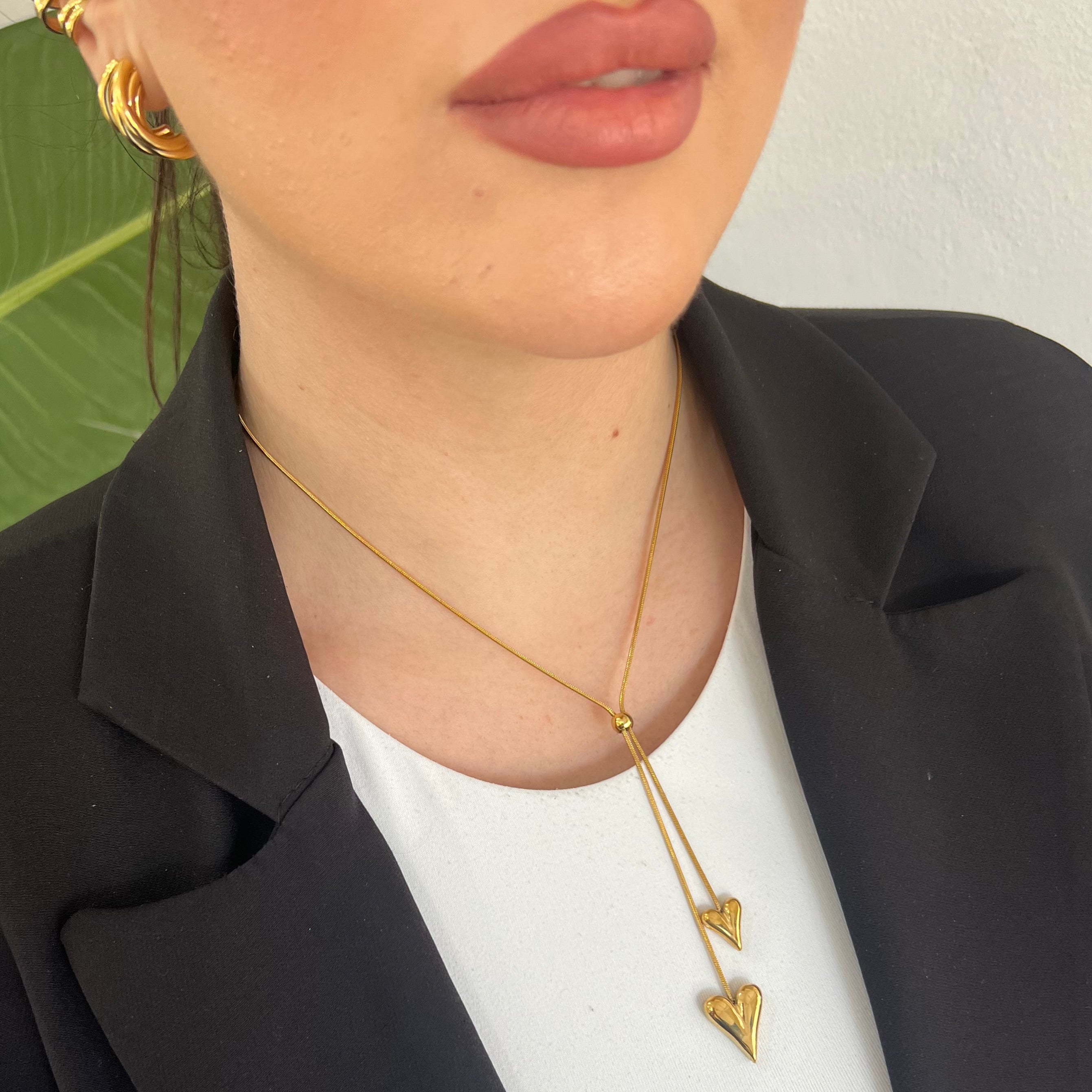 Duo Dil Necklace – Golden Hearts Entwined