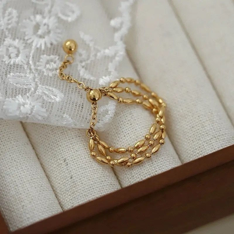 Zeenat Gold Adjustable Ring