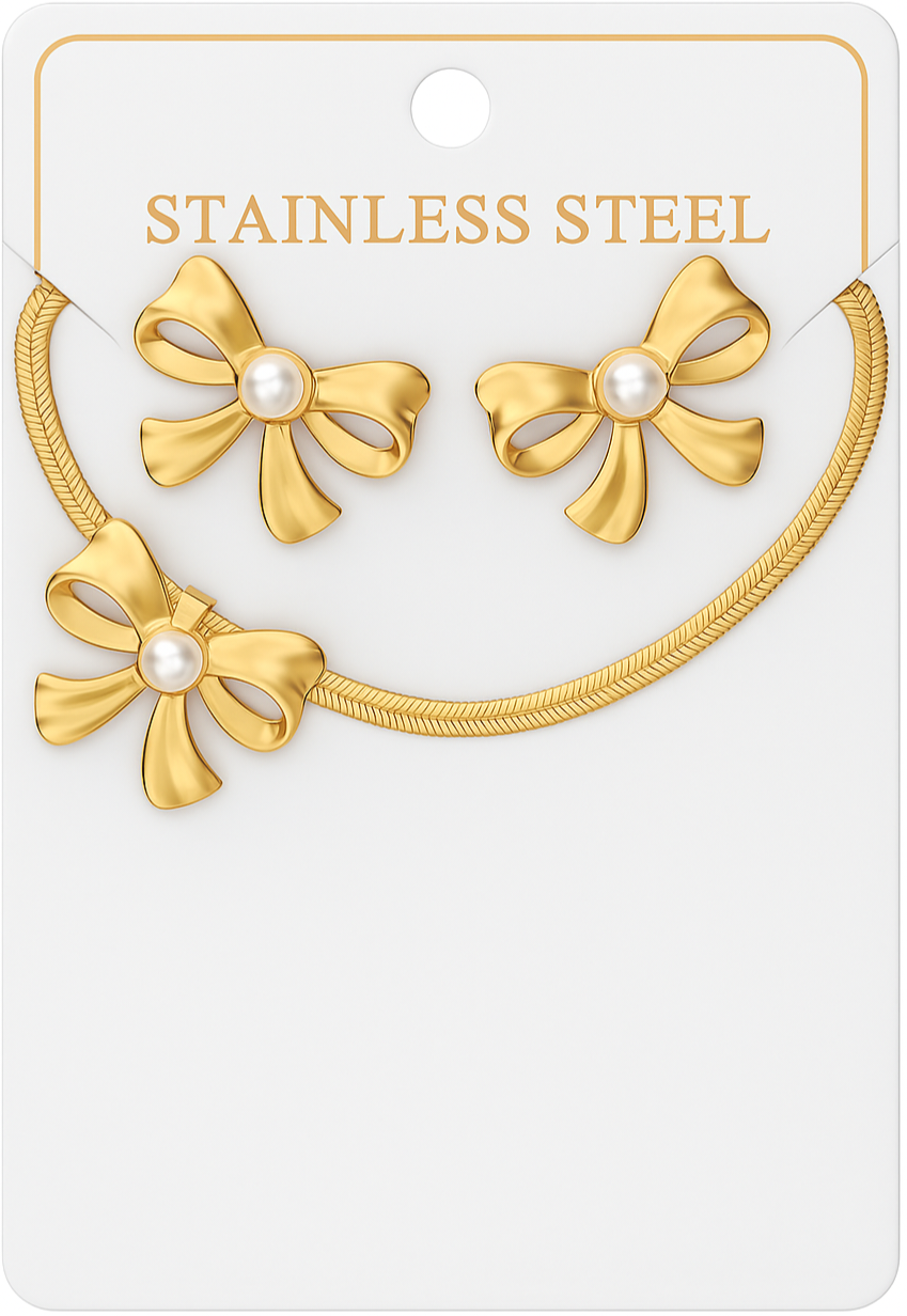 Auréole Bow Set – Stainless Steel Grace