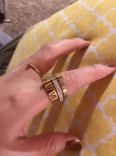 Triad Gleam – Layered Gold Ring