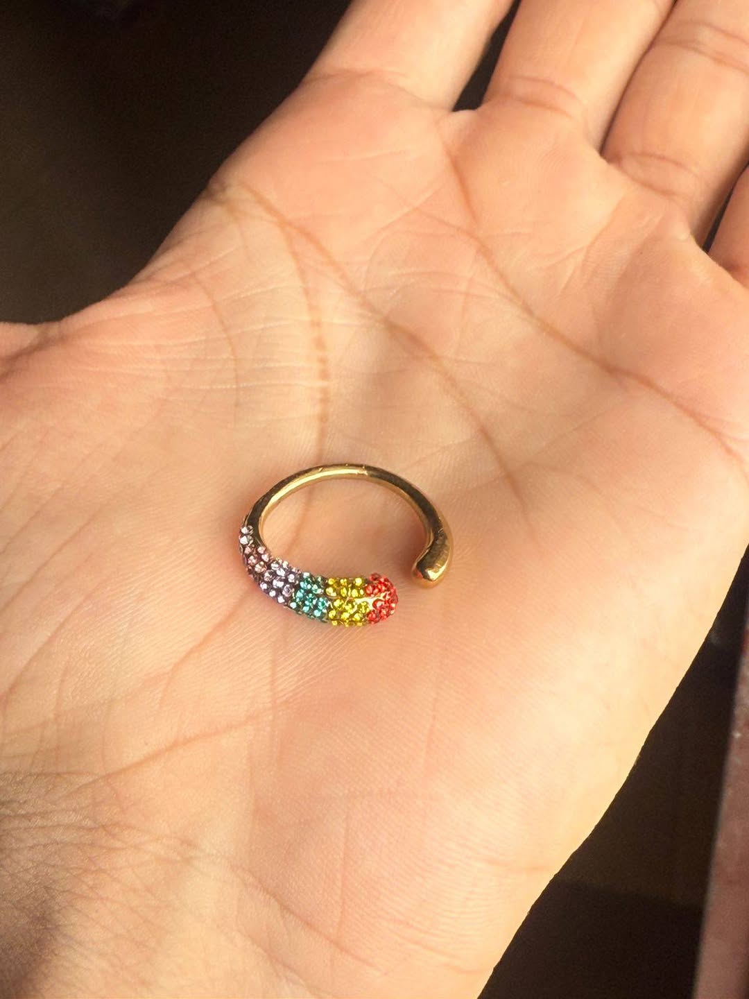 GlintArc Open Crystal Adjustable Ring